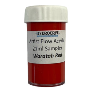 WARATAH RED Hydrocryl Artist Flow Acrylic 21ml Sampler