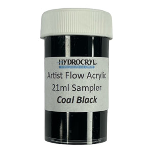 COAL BLACK Hydrocryl Artist Flow Acrylic 21ml Sampler