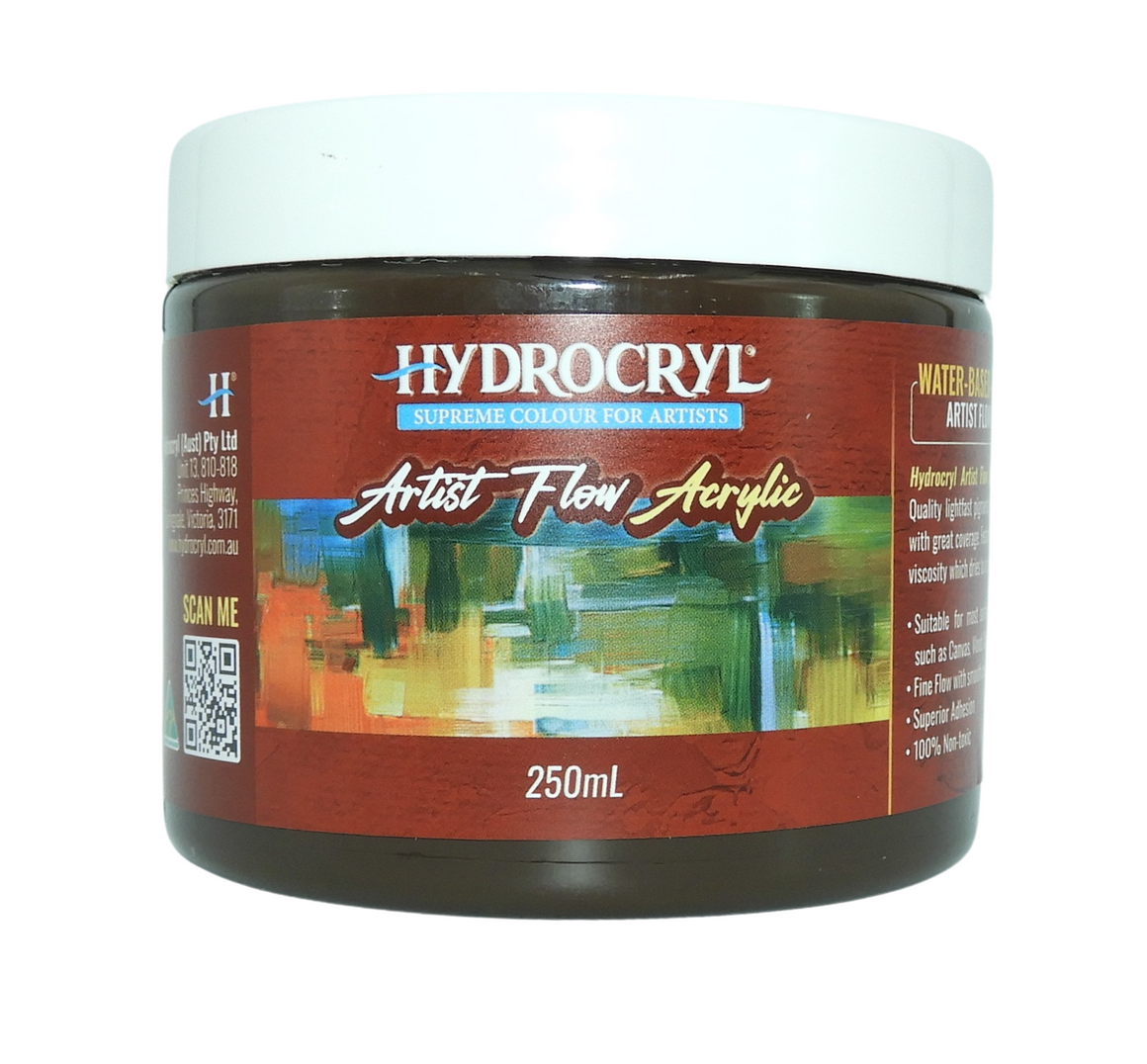 IRONBARK BURNT UMBER Hydrocryl Artist Flow Acrylic 250ml