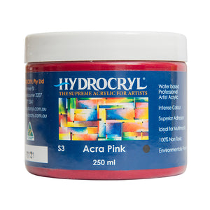ACRA PINK Hydrocryl Original Dimension Acrylic Paint 250ml